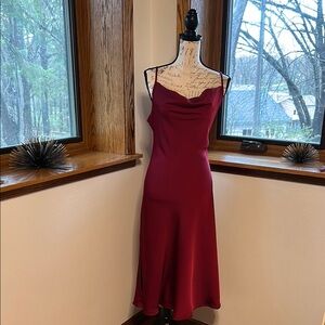 Elegant Red Wine Slip Dress Size Small